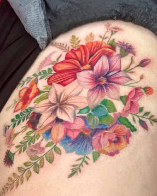 Color floral, large scale, by an Ink Different Apprentice